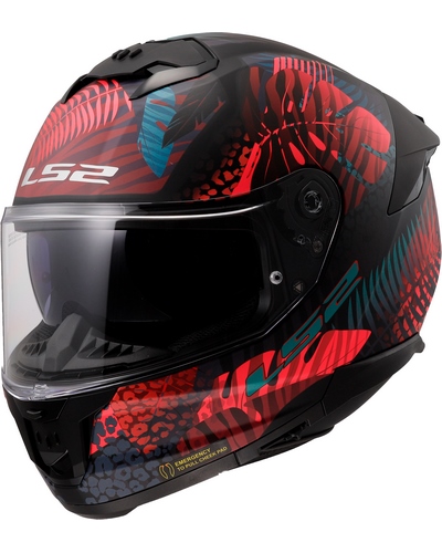 Casque Intégral Moto LS2 Stream II Jungle noir-rose