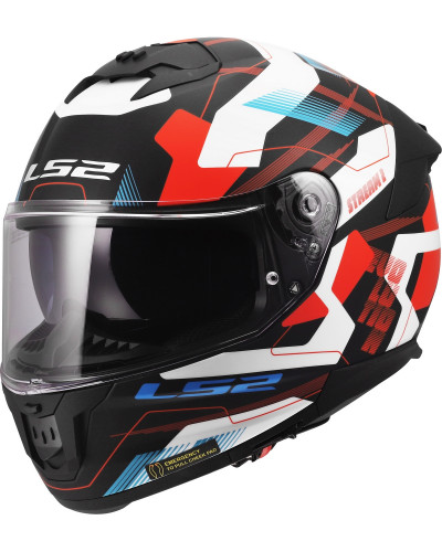 Casque Integral Moto LS2 Stream II Mika blanc-bleu