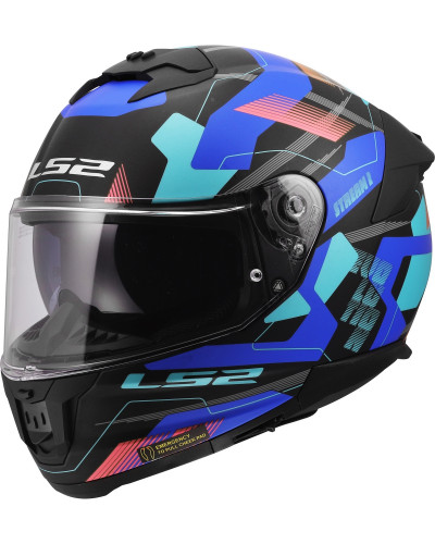 Casque Integral Moto LS2 Stream II Mika noir-bleu