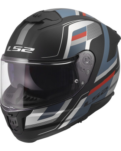 Casque Integral Moto LS2 Stream II Vintage noir-bleu