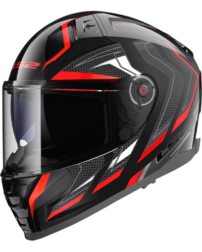 Casque Intégral Moto LS2 Vector II Alizer noir-rouge