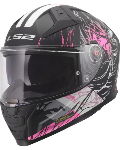 Casque Integral Moto LS2 Vector II Darflo noir-rose Casque Integral Moto LS2 Vector II Darflo noir-rose