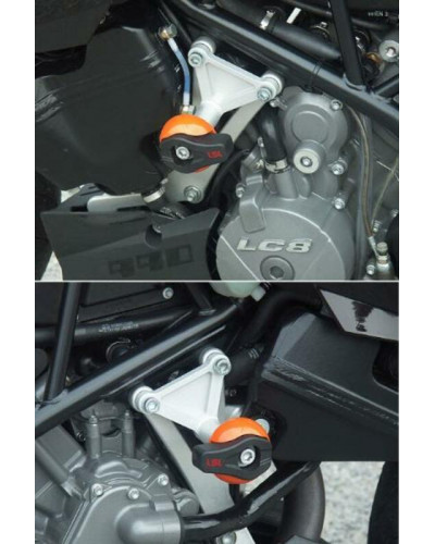 Tampon Protection Moto LSL KIT FIXATION CRASH PAD POUR KTM SUPERDUKE 990 2005-08