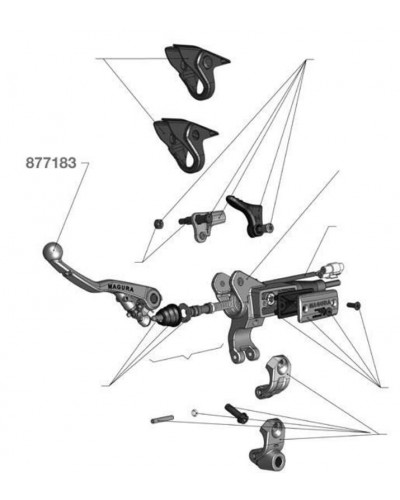 Pièces Détachées Commandes Moto MAGURA LEVIER DE RECHANGE REVERSIBLE AVEC REGLAGE MAGURA 167