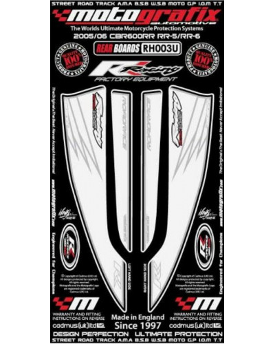 KIT STICKERS MOTOGRAFIX Kit déco arrière MOTOGRAFIX blanc Honda CBR600RR