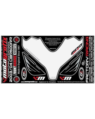 KIT STICKERS MOTOGRAFIX Kit déco avant MOTOGRAFIX blanc Honda CBR600RR