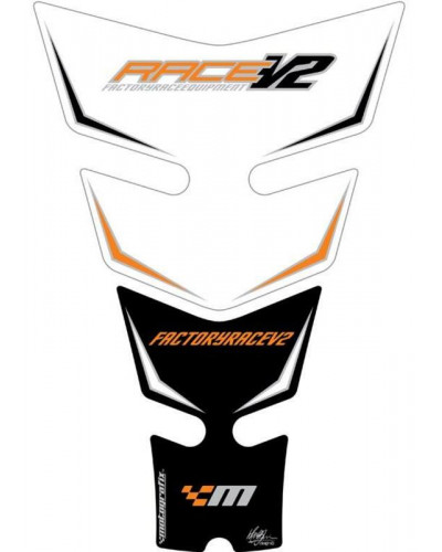 Protection Réservoir Moto MOTOGRAFIX Protection de réservoir MOTOGRAFIX 2pcs blanc Factory KTM RC8