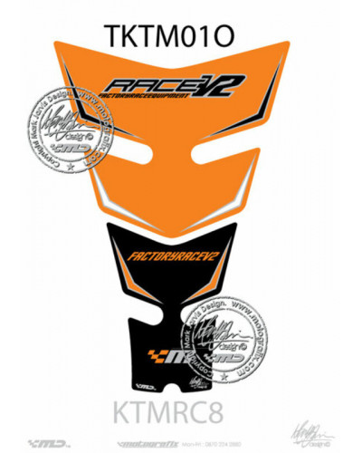 Protection Réservoir Moto MOTOGRAFIX Protection de réservoir MOTOGRAFIX 2pcs orange/noir KTM RC8