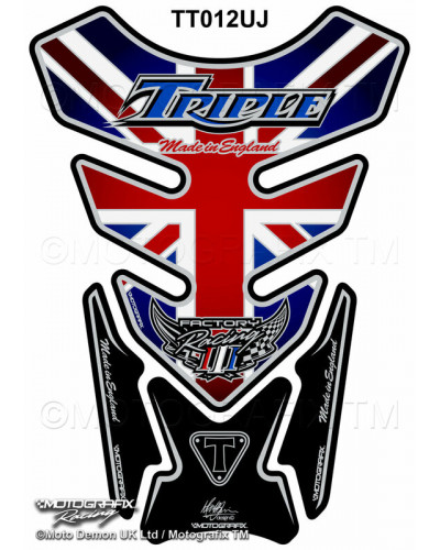 Protection Réservoir Moto MOTOGRAFIX Protection de réservoir MOTOGRAFIX 4pcs Union Jack Triumph