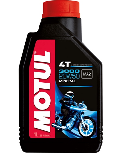 Huile 4 Temps Moto MOTUL 3000 20W50 4T 1 litre