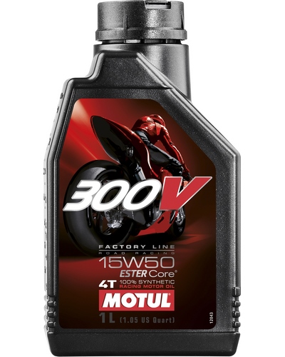 Huile 4 Temps Moto MOTUL 300V FL ROAD RACING 4T 15W50 1 litre