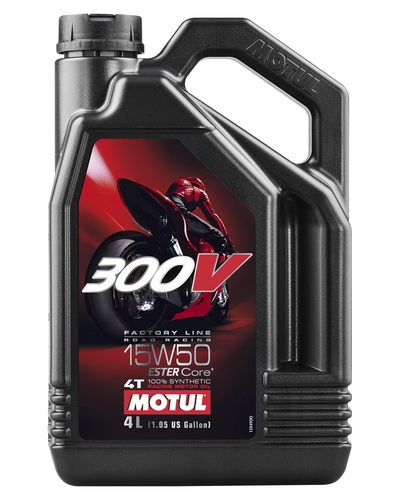 Huile 4 Temps Moto MOTUL 300V FL ROAD RACING 4T 15W50 4 litres