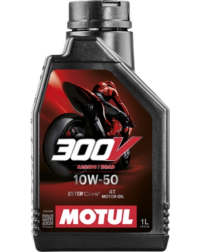 Huile 4 Temps Moto MOTUL 300V Road Racing 10W50 4T 1 litre