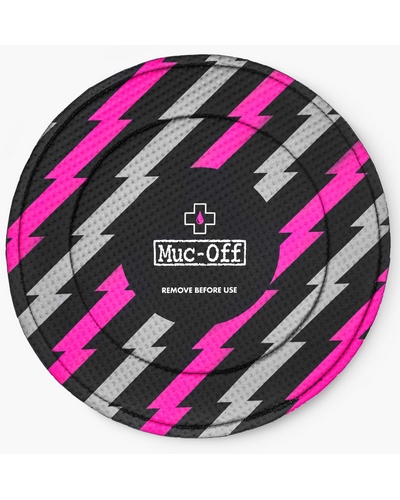 Tapis Paddock Moto MUC-OFF Couvre-disque de frein de vélo MUC OFF Bolt  noir/rose