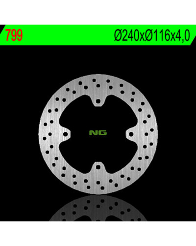 Disque Frein Moto NG BRAKE DISC Disque de frein arrière droit NG 799 rond fixe