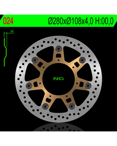 Disque Frein Moto NG BRAKE DISC Disque de frein avant droit NG 024 rond flottant