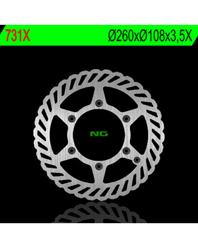 Disque Frein Moto NG BRAKE DISC Disque de frein avant gauche NG 731X pétale fixe Gas Gas