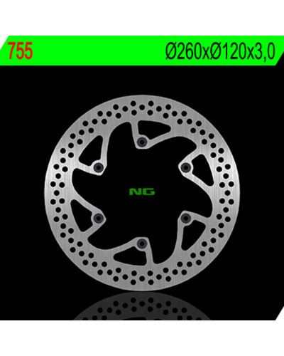 Disque Frein Moto NG BRAKE DISC Disque de frein avant gauche NG 755 rond fixe