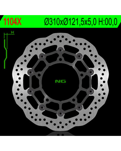 Disque Frein Moto NG BRAKE DISC Disque de frein avant NG 1104X pétale flottant