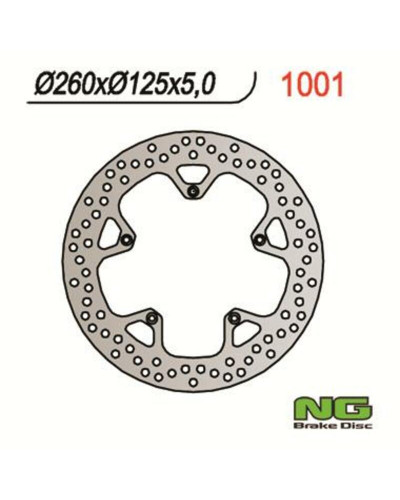 Disque Frein Moto NG BRAKE DISC Disque de frein fixe rond NG Ø260xØ125x5mm