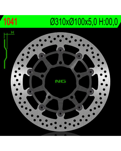 Disque Frein Moto NG BRAKE DISC Disque de frein NG 1041 rond semi-flottant