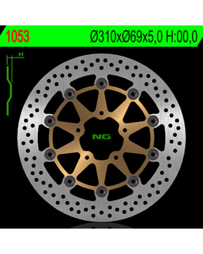 Disque Frein Moto NG BRAKE DISC Disque de frein NG 1053 rond semi-flottant