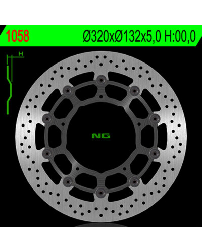 Disque Frein Moto NG BRAKE DISC Disque de frein NG 1058 rond semi-flottant