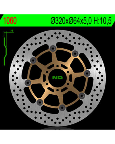 Disque Frein Moto NG BRAKE DISC Disque de frein NG 1060 rond semi-flottant