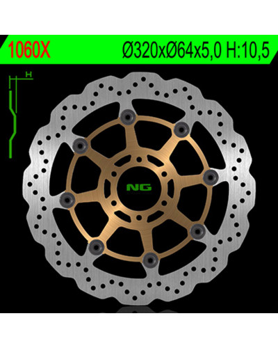 Disque Frein Moto NG BRAKE DISC Disque de frein NG 1060X pétale flottant