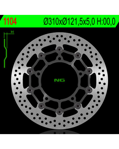 Disque Frein Moto NG BRAKE DISC Disque de frein NG 1104 rond semi-flottant