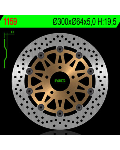 Disque Frein Moto NG BRAKE DISC Disque de frein NG 1159 rond semi-flottant