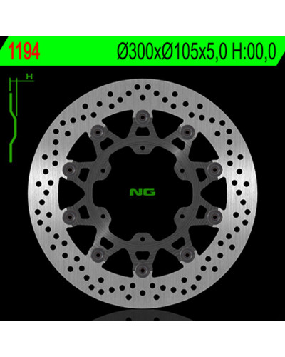 Disque Frein Moto NG BRAKE DISC Disque de frein NG 1194 rond semi-flottant