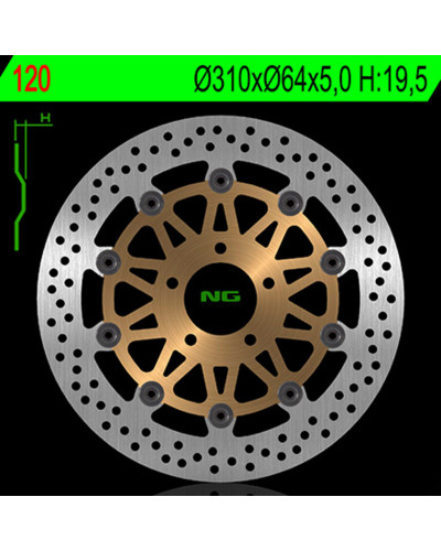 Disque Frein Moto NG BRAKE DISC Disque de frein NG 120 rond semi-flottant