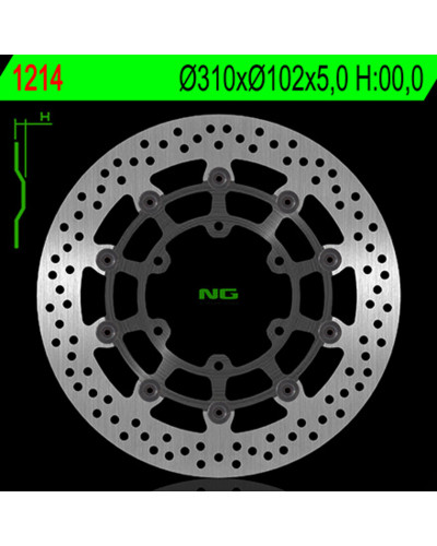 Disque Frein Moto NG BRAKE DISC Disque de frein NG 1214 rond semi-flottant