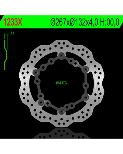 Disque Frein Moto NG BRAKE DISC Disque de frein NG 1233X pétale flottant