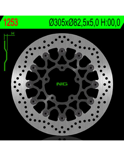NG BRAKE DISC        Disque de frein NG 1253 rond semi-flottant 