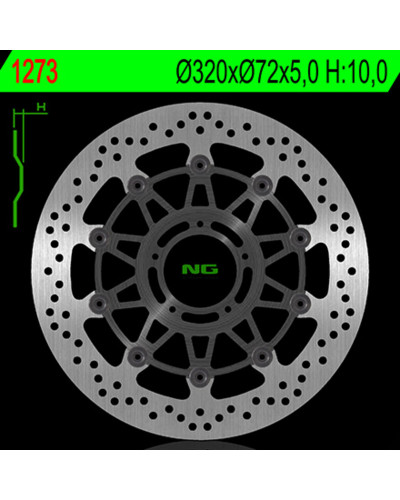 Disque Frein Moto NG BRAKE DISC Disque de frein NG 1273 rond semi-flottant