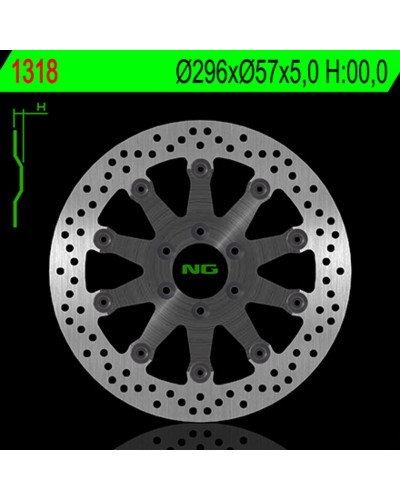 Disque Frein Moto NG BRAKE DISC Disque de frein NG 1318 rond flottant