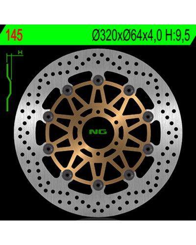 Disque Frein Moto NG BRAKE DISC Disque de frein NG 145 rond semi-flottant