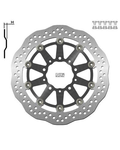 Disque Frein Moto NG BRAKE DISC Disque de frein NG 1558XG pétale flottant Kawasaki Versys 650