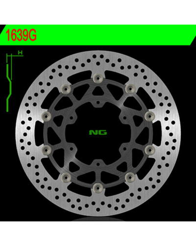 Disque Frein Moto NG BRAKE DISC Disque de frein NG 1639G rond semi-flottant