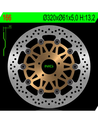 Disque Frein Moto NG BRAKE DISC Disque de frein NG 166 rond semi-flottant