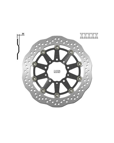 Disque Frein Moto NG BRAKE DISC Disque de frein NG 1701XG pétale flottant roue phonique ABS