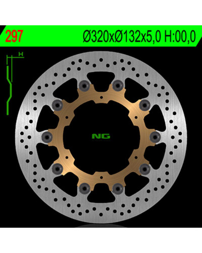 Disque Frein Moto NG BRAKE DISC Disque de frein NG 297 rond semi-flottant