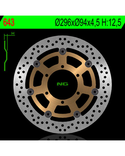 Disque Frein Moto NG BRAKE DISC Disque de frein NG 643 rond semi-flottant