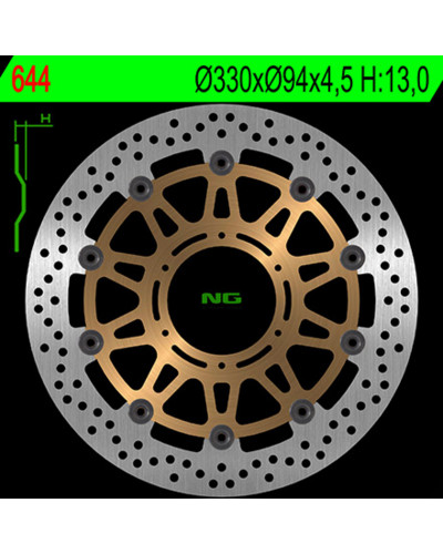 Disque Frein Moto NG BRAKE DISC Disque de frein NG 644 rond semi-flottant