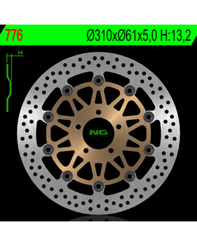 Disque Frein Moto NG BRAKE DISC Disque de frein NG 776 rond semi-flottant