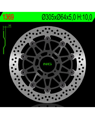 Disque Frein Moto NG BRAKE DISC Disque de frein NG BRAKE DISC flottant - 1369