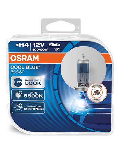 Ampoules Moto OSRAM Ampoule OSRAM Cool Blue Boost H4 12V/100/90W - X2