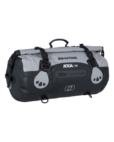 Top Case et Valise Moto Sans Platine OXFORD Sacoche OXFORD Aqua T-70 Roll Bag gris/noir 70L